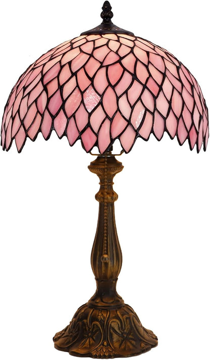 Tiffany Table Lamp Stained Glass Bedside Reading Light W12H19 inch