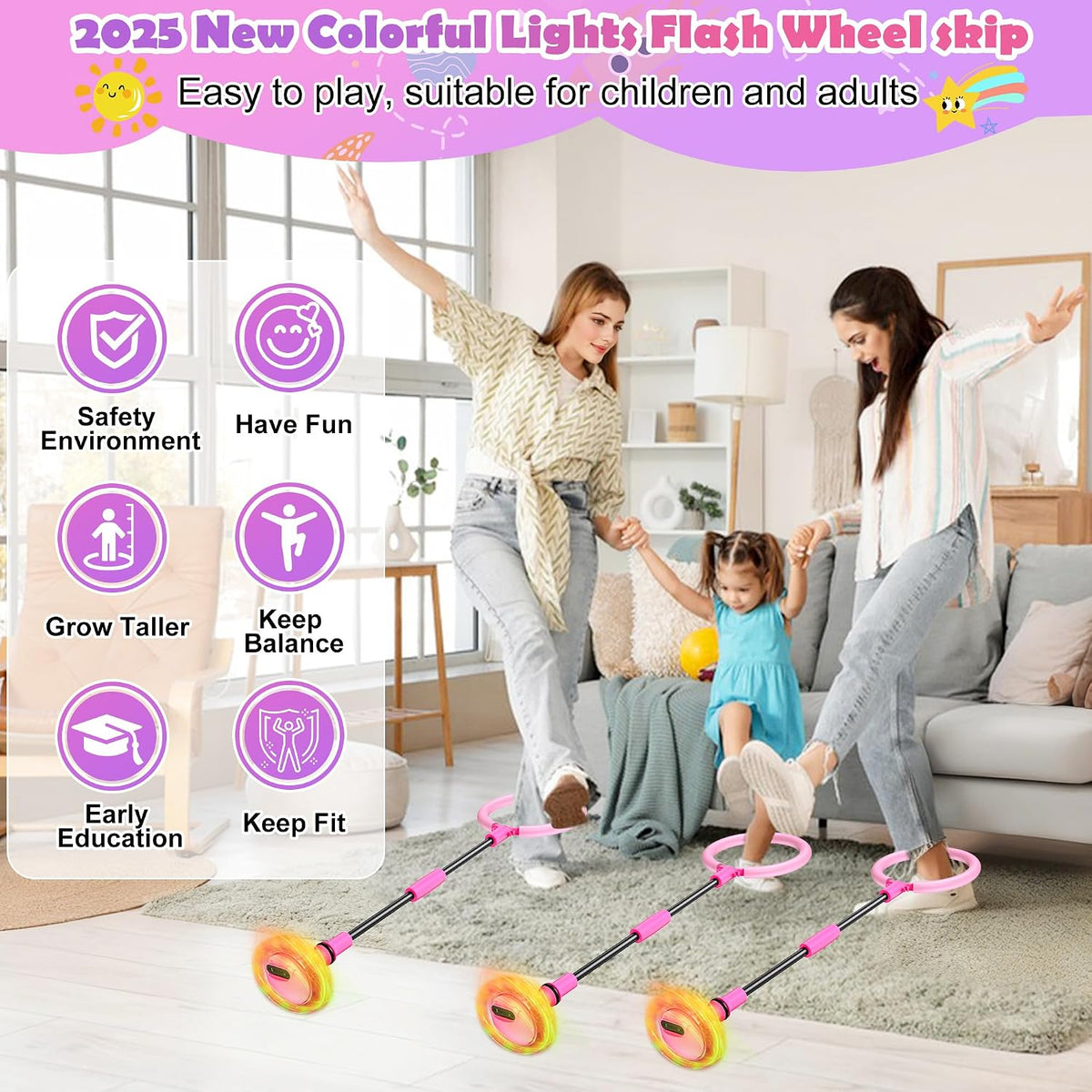 Skip Ball for Kids – LED Display Skip It Toy with Counter