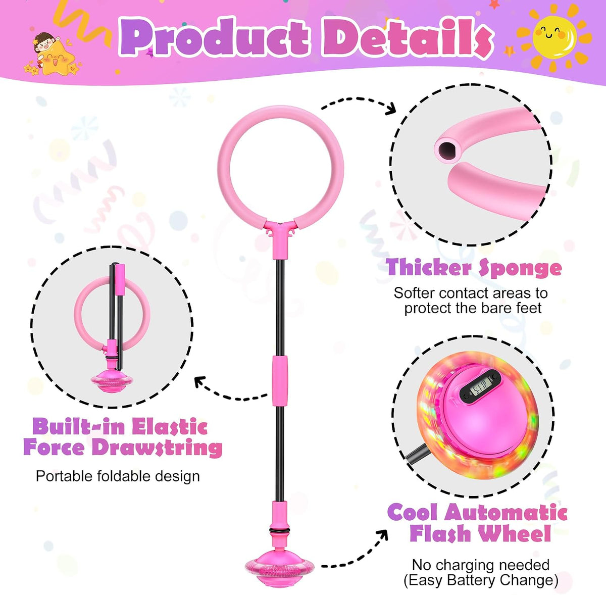 Skip Ball for Kids – LED Display Skip It Toy with Counter