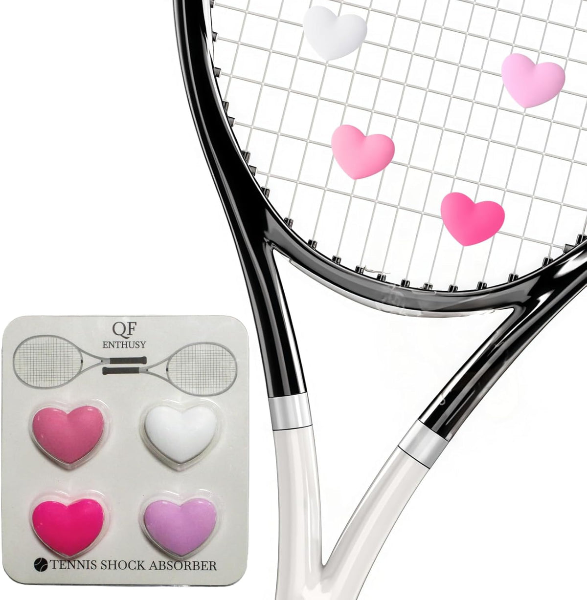 Heart Tennis Dampener, Tennis Racket Vibration Dampener - Cute Racket Shock Absorber