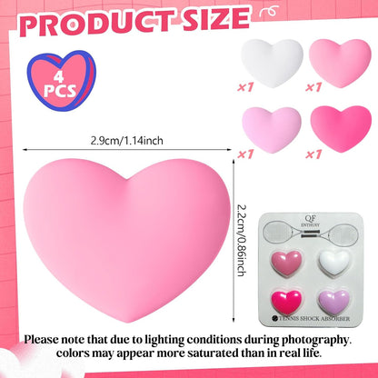 Heart Tennis Dampener, Tennis Racket Vibration Dampener - Cute Racket Shock Absorber