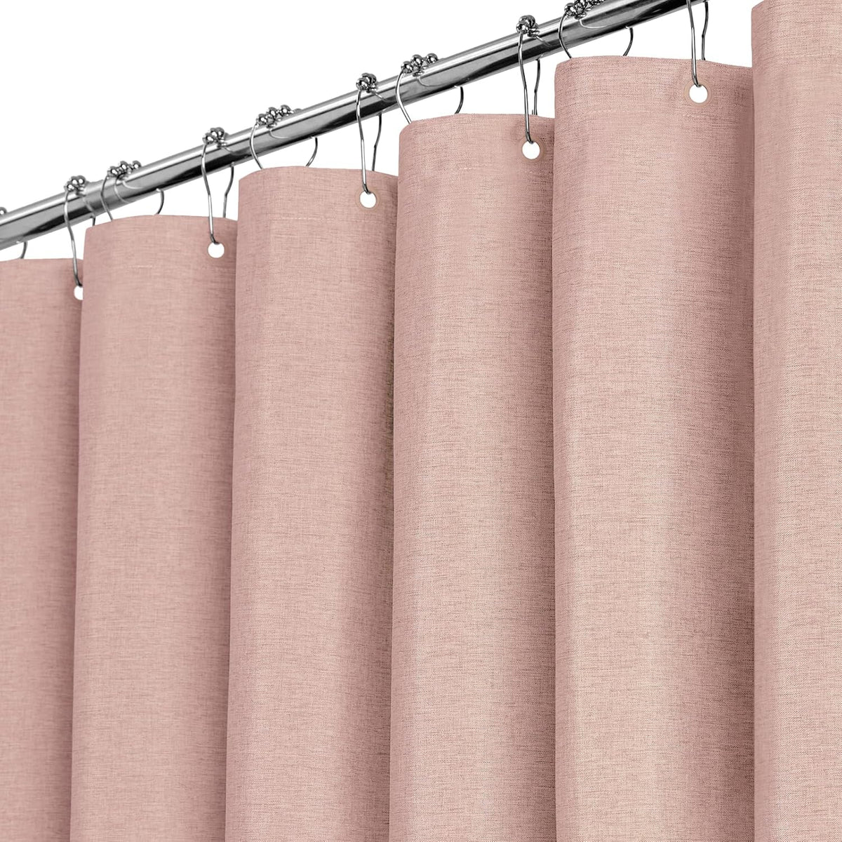 BTTN Blush Pink Linen Textured Waterproof Fabric Set, 72x72