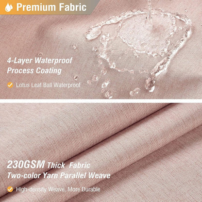 BTTN Blush Pink Linen Textured Waterproof Fabric Set, 72x72