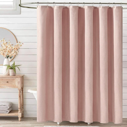 BTTN Blush Pink Linen Textured Waterproof Fabric Set, 72x72