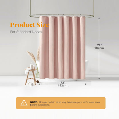 BTTN Blush Pink Linen Textured Waterproof Fabric Set, 72x72