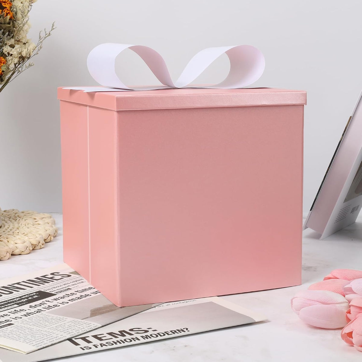 Medium Gift Boxes with Lids for Presents Pink Collapsible Gift Box