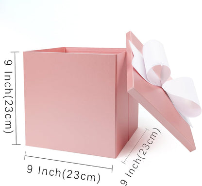Medium Gift Boxes with Lids for Presents Pink Collapsible Gift Box