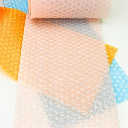 20cmx5 Meter Pink Love Heart Air Bubble Cushioning Wrap Rolls Party Favors Gifts Box Packing Filler Foam Wrap Roll Wedding Decor(D)