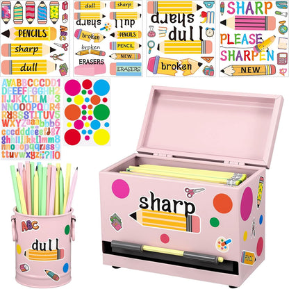 8 Pcs Pencil Dispenser for Classroom Stainless Steel, Light Pink