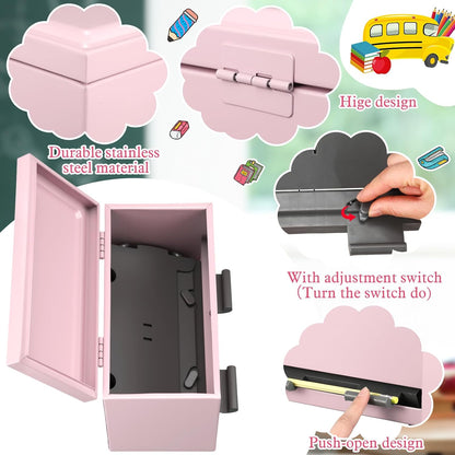 8 Pcs Pencil Dispenser for Classroom Stainless Steel, Light Pink