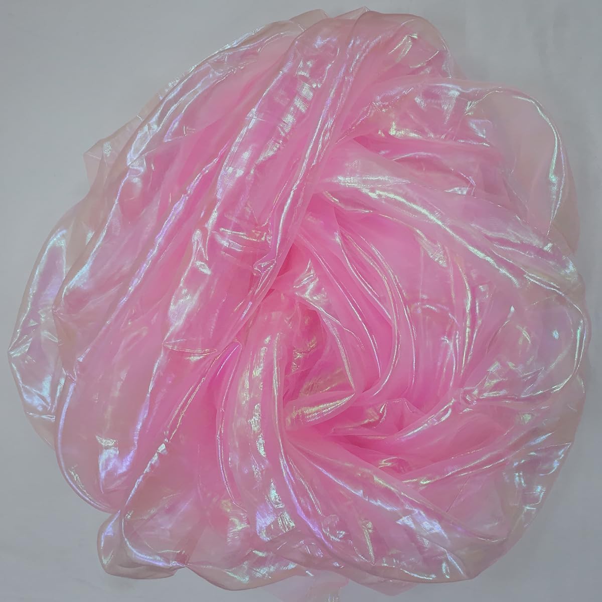 5.5 Yards Light Pink Iridescent Organza Fabric - 59" Wide | Sheer Shiny Organza for Wedding Decorations, Party Supplies, Fairy Costumes, Doll Clothes, Craft & Sewing Projects