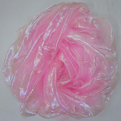 5.5 Yards Light Pink Iridescent Organza Fabric - 59" Wide | Sheer Shiny Organza for Wedding Decorations, Party Supplies, Fairy Costumes, Doll Clothes, Craft & Sewing Projects