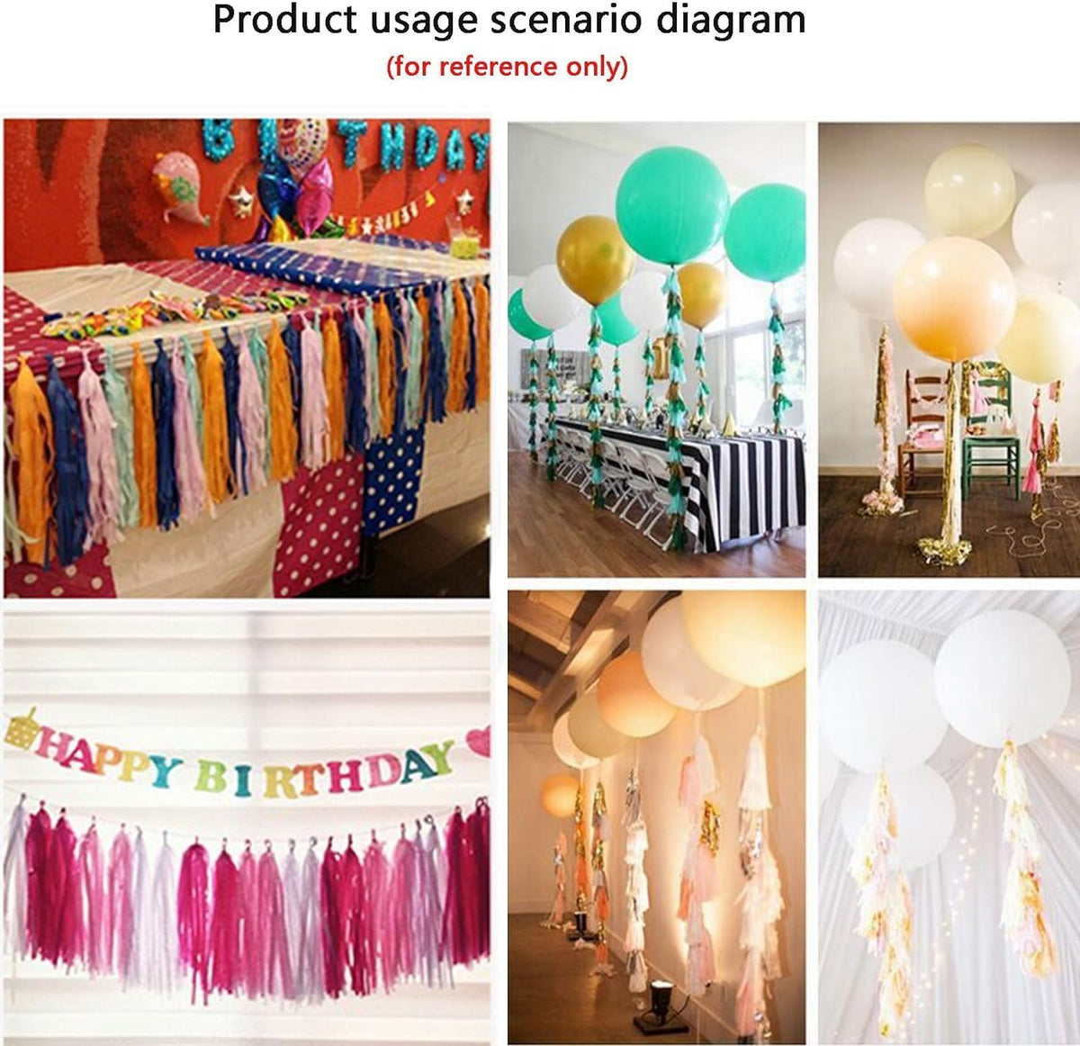 Pink Orange Peach Tissue Paper Tassels Party Tassel Garland Banner for Birthday Baby Bridal Shower Party Decoration, DIY Kits,15PCS