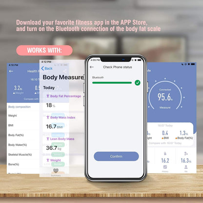 Uten Smart Scale for Body Weight, Digital Bathroom Weighing Wireless Scales with Body Fat and Water Weight for People, Bluetooth BMI Electronic Body Analyzer Machine with Smartphone App, 400lb, Pink