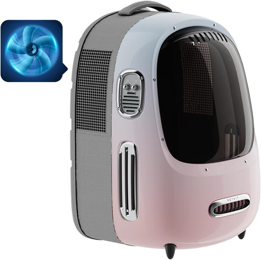Cat Backpack Carrier for Kitty Small Dog with Inbuilt Fan & Light