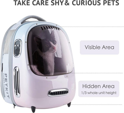 Cat Backpack Carrier for Kitty Small Dog with Inbuilt Fan & Light