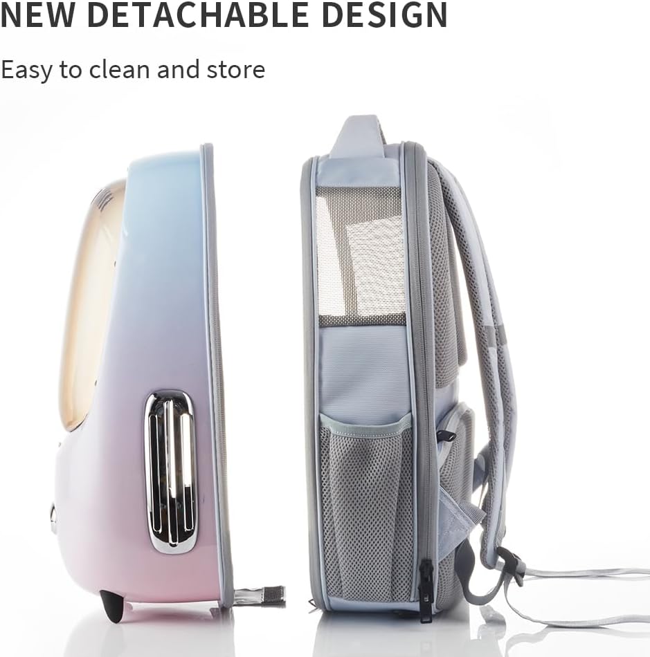 Cat Backpack Carrier for Kitty Small Dog with Inbuilt Fan & Light