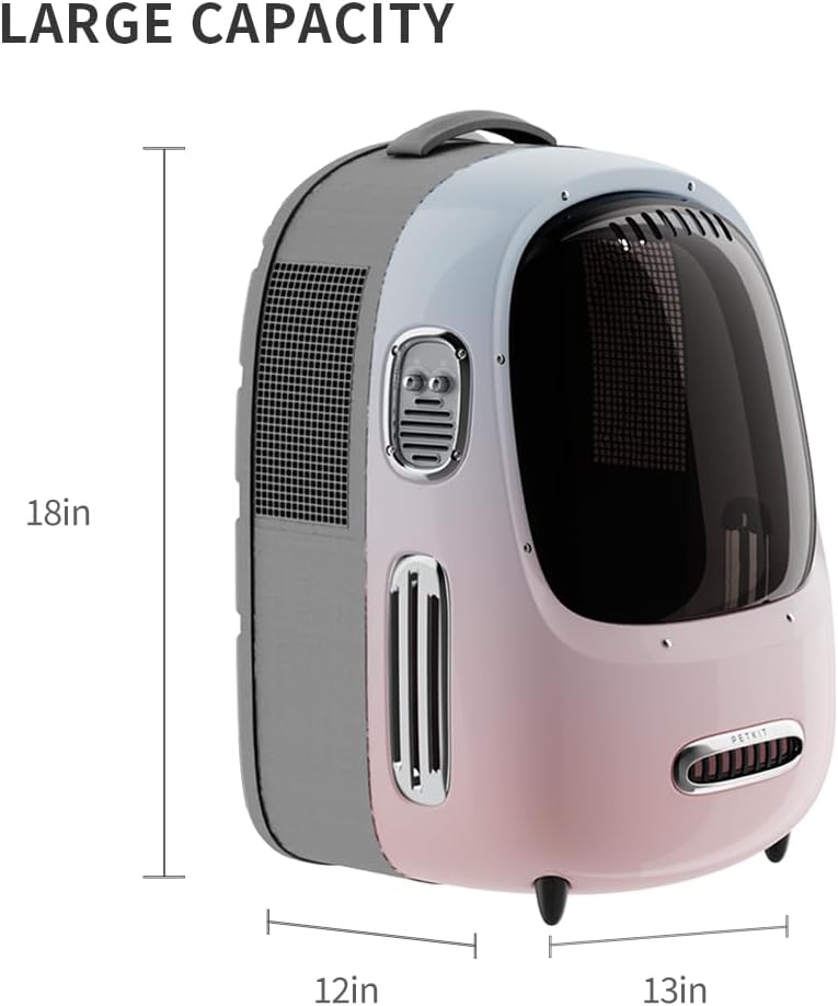 Cat Backpack Carrier for Kitty Small Dog with Inbuilt Fan & Light