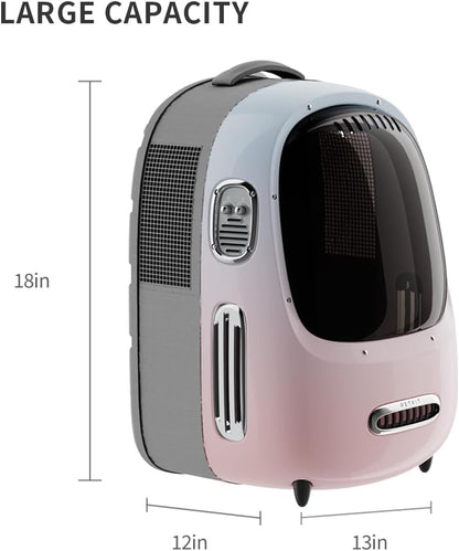 Cat Backpack Carrier for Kitty Small Dog with Inbuilt Fan & Light
