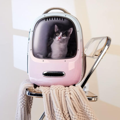 Cat Backpack Carrier for Kitty Small Dog with Inbuilt Fan & Light