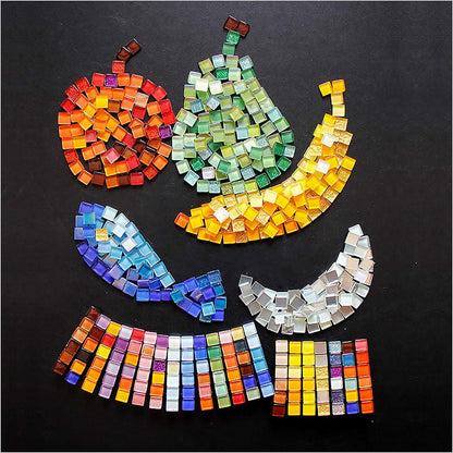100 Pieces Mosaic Tiles Squares Bulk Pink Crystal Mosaic Stained Glass for Crafts Supplies DIY Picture Frames Handmade Jewelry Coasters Art Material Decoration,1x1cm