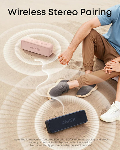 soundcore 2 Portable Bluetooth Speaker, Stereo Sound, IPX7