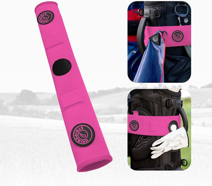Premium Golf Cart Strap Sleeve Protector - Save Your Golf Bag from Golf Cart Straps - Includes Magnetic and Steel Plate for Magnetic Golf Accessories