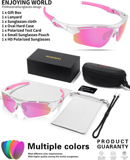 Rosemal Polarized Sunglasses for Men Women Sport Runing Cycling Sun Glasses