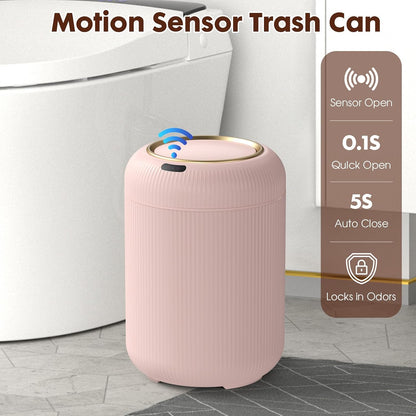 Procade Automatic Motion Sensor Bathroom Trash Can, Small Pink Garbage Can