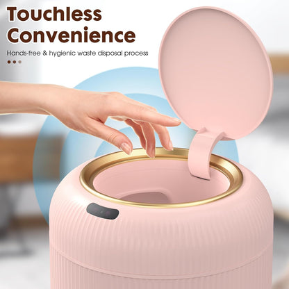 Procade Automatic Motion Sensor Bathroom Trash Can, Small Pink Garbage Can