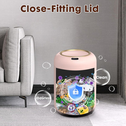 Procade Automatic Motion Sensor Bathroom Trash Can, Small Pink Garbage Can