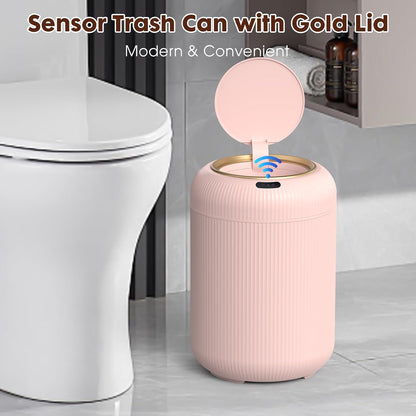 Procade Automatic Motion Sensor Bathroom Trash Can, Small Pink Garbage Can