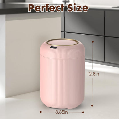 Procade Automatic Motion Sensor Bathroom Trash Can, Small Pink Garbage Can