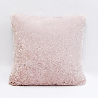Faux Fur Decorative Square Throw Pillow Covers 20 x 20 Inches Set of 4, Plush Fluffy Fuzzy Soft Luxury Cushion Case Pillowcase for Couch Bed Car Bedroom Living Room, Peach Blush