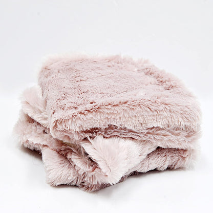 Faux Fur Decorative Square Throw Pillow Covers 20 x 20 Inches Set of 4, Plush Fluffy Fuzzy Soft Luxury Cushion Case Pillowcase for Couch Bed Car Bedroom Living Room, Peach Blush