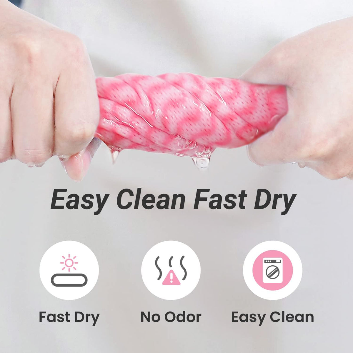 Reusable Cleaning Cloths Dish Paper Towels, Domestic Cleaning Towels, Multipurpose Quick-Dry Rag Dish Cloths Heavy Duty Handy Wipes for Kitchen 25 Count 14.2"X15.7", Pink