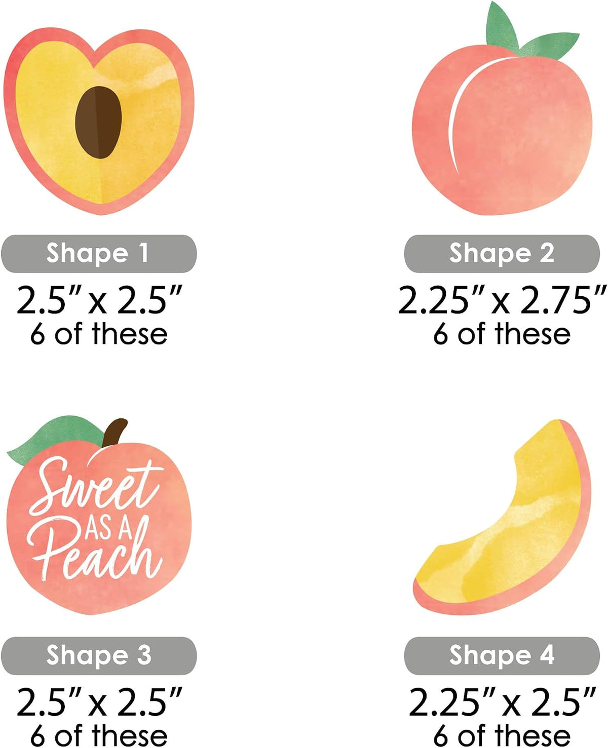 Sweet as a Peach - Paper Straw Decor - Fruit Themed Baby Shower or Birthday Party Striped Decorative Straws - Set of 24