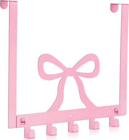 Pink Bow Over The Door Hooks Coquette Bathroom Decor