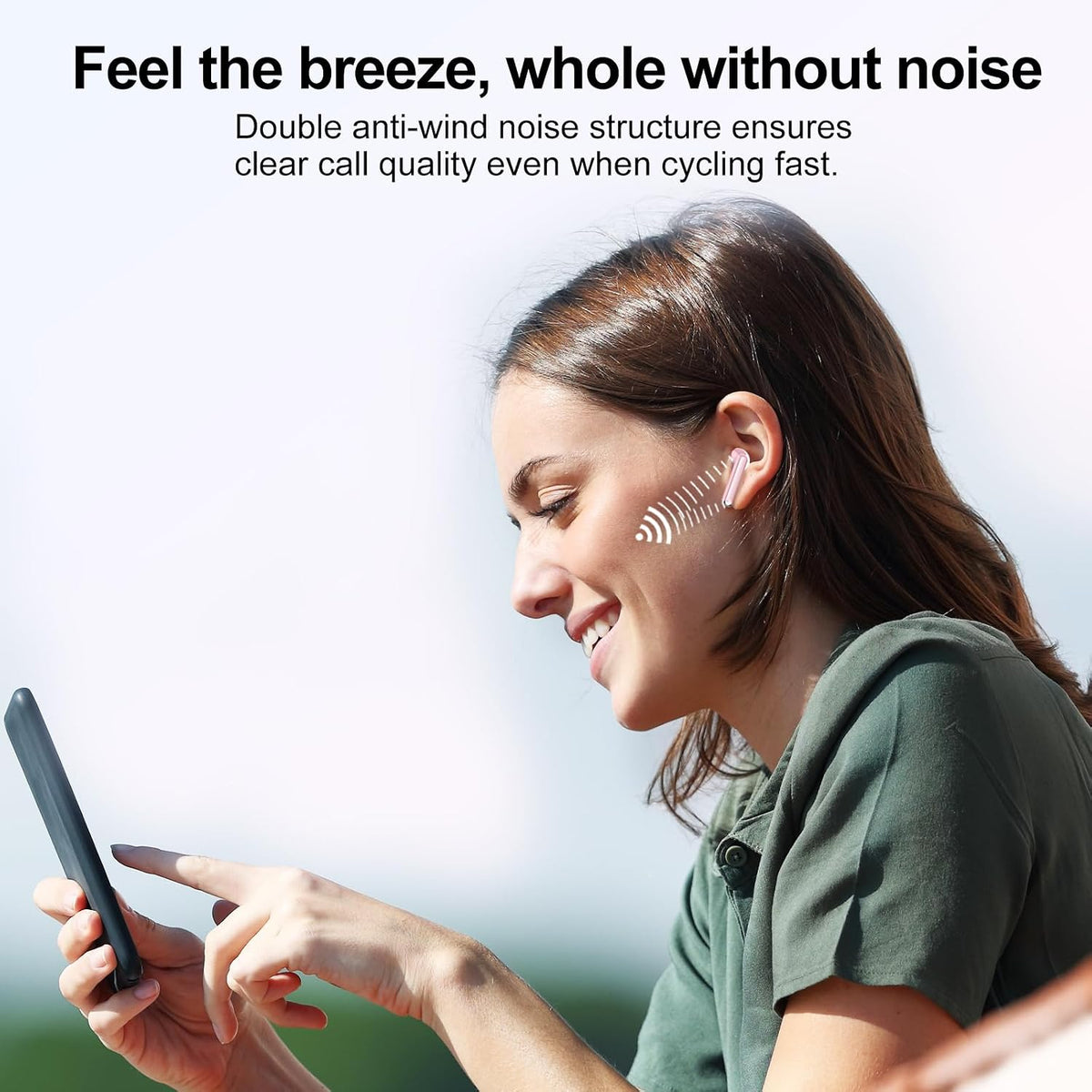 Wireless Earbuds, Bluetooth 5.4 Headphones HiFi Stereo, Bluetooth Earbuds with ENC Noise Cancelling Mic, 36H LED Display Ear Buds, IPX7 in Ear Earphones for Phone Tablet Laptop Sports, Pink
