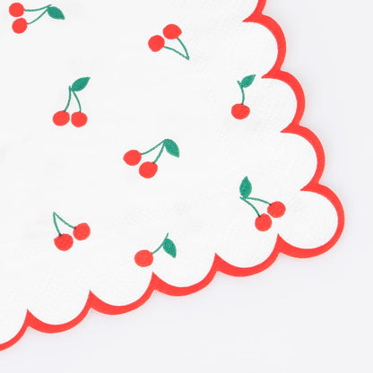 Meri Meri Fruity Picnic Napkins (Pack of 16), Disposable Paper Napkins, Thick & Absorbent 3-Ply Paper, Picnic or Baby Shower
