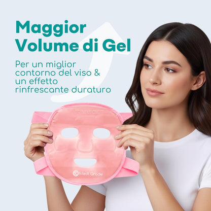 Face Ice Pack and Cooling Eye Mask Set, ChillGel Gel Mask, Pink