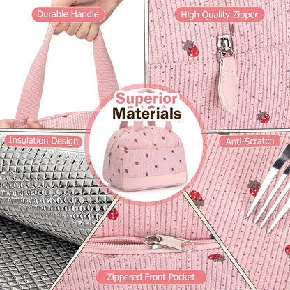 Strawberry Lunch Box for Women, LunchBag for Women ,Insulated Lunch Bag