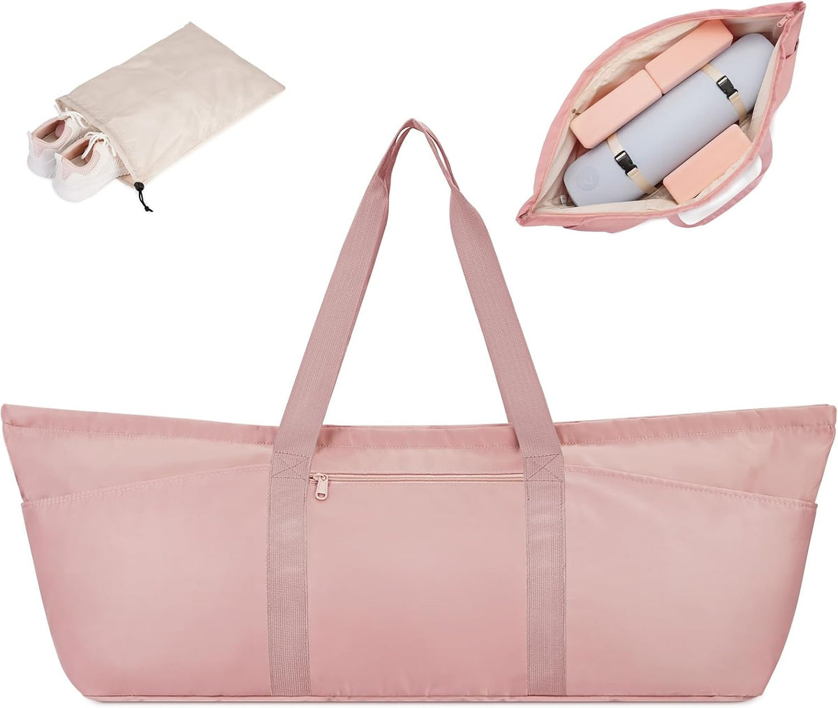 Large Yoga Mat Bag Trolley Sleeve Gym Carrier Shoe Bag Wet Pocket