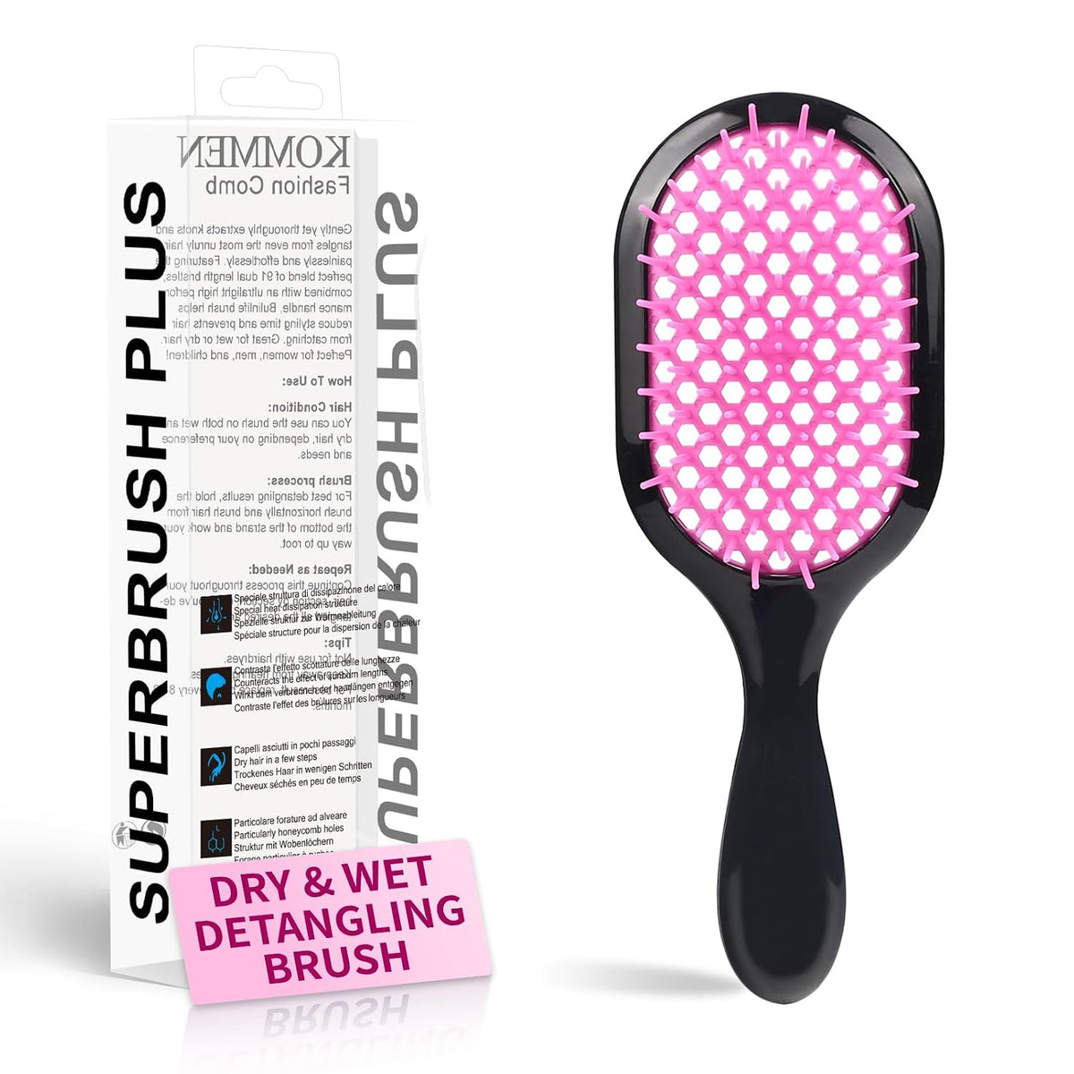 Detangling Brush,1 Pack Detangler Brush, Gentle & Effective Detangling on Wet or Dry Fragile Hair Types,Ultra-light, Detangling Brsuh ventilated and antistatic hairbrush (Pink)