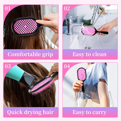 Detangling Brush,1 Pack Detangler Brush, Gentle & Effective Detangling on Wet or Dry Fragile Hair Types,Ultra-light, Detangling Brsuh ventilated and antistatic hairbrush (Pink)