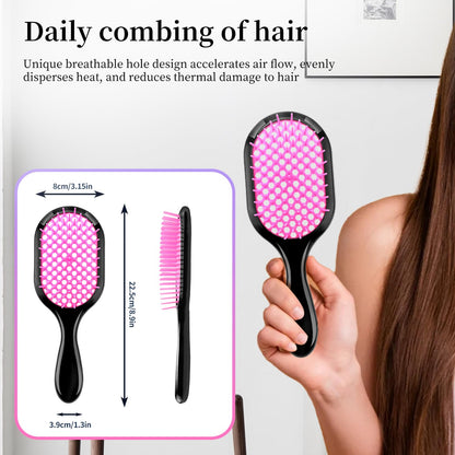 Detangling Brush,1 Pack Detangler Brush, Gentle & Effective Detangling on Wet or Dry Fragile Hair Types,Ultra-light, Detangling Brsuh ventilated and antistatic hairbrush (Pink)