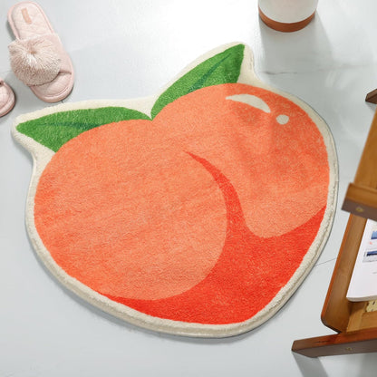 Peach Bath Mat Peachy Fruit Bathroom Rugs for Living Room and Bedroom, Non Slip Small Washable Rug Peach Bathroom Decor