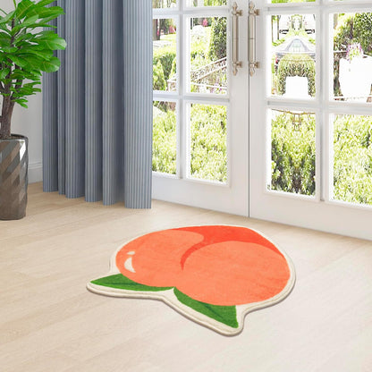 Peach Bath Mat Peachy Fruit Bathroom Rugs for Living Room and Bedroom, Non Slip Small Washable Rug Peach Bathroom Decor