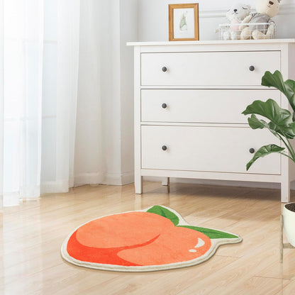 Peach Bath Mat Peachy Fruit Bathroom Rugs for Living Room and Bedroom, Non Slip Small Washable Rug Peach Bathroom Decor