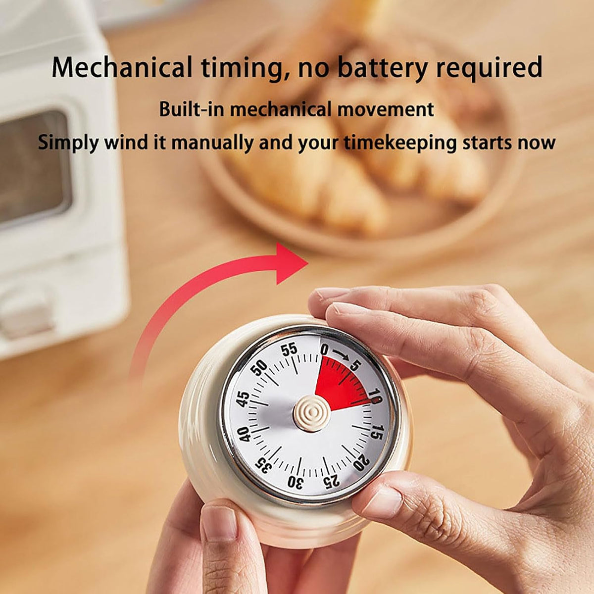 Elegant Stainless Steel Vintage Kitchen Timer with Magnetic Attachment - 60-Minute Countdown & Audible Alarm, Perfect for Cooking, Office Tasks, and Study Sessions (01-Pink)